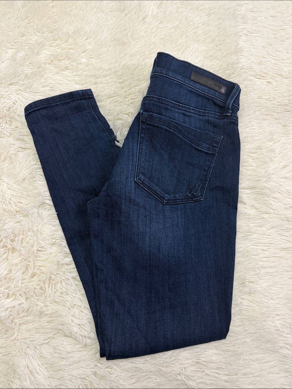 Express Women's Dark Indigo Mid Rise Legging Jeans